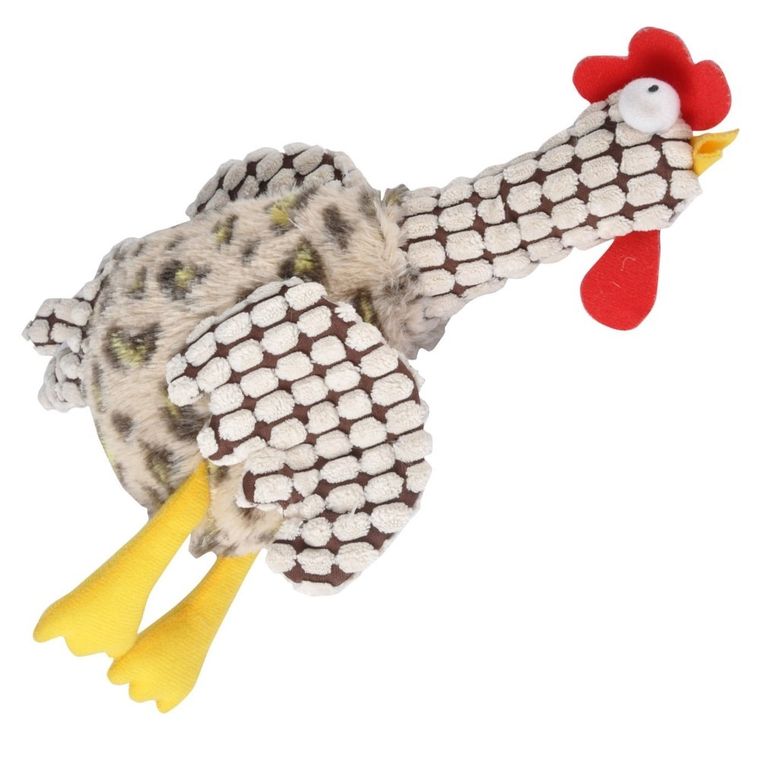 Love Story, zabawka dla psa, kogut, 30 cm, brązowo-biała