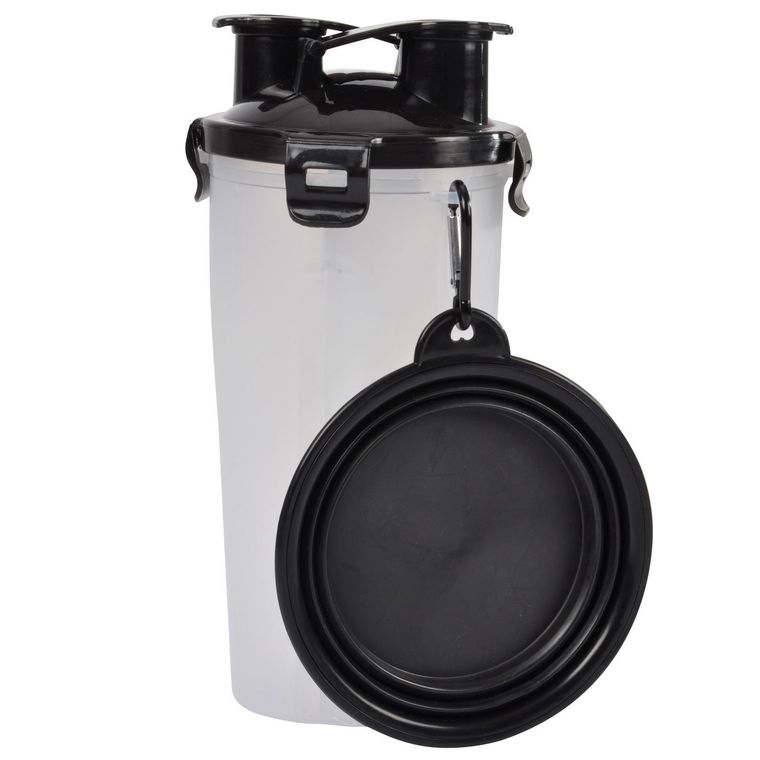 Love Story, zestaw podróżny dla psa i kota, butelka na wodę i karmę + składana miska, 22, 5 cm