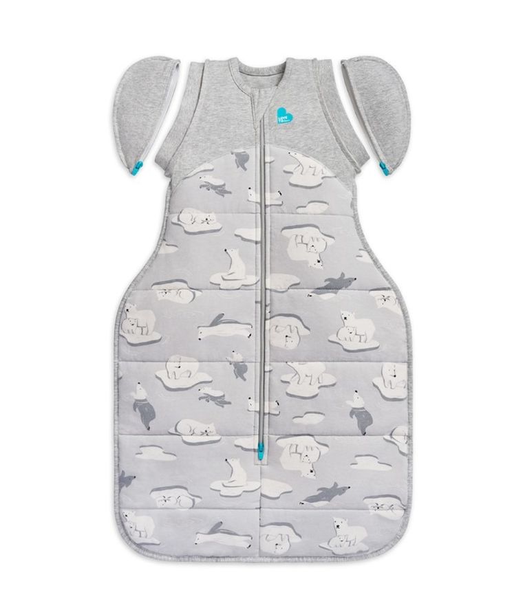 Love to Dream, Transition Bag, Niedźwiadek, otulacz przejściowy, śpiworek, szary, TOG 2-3.5, rozmiar L