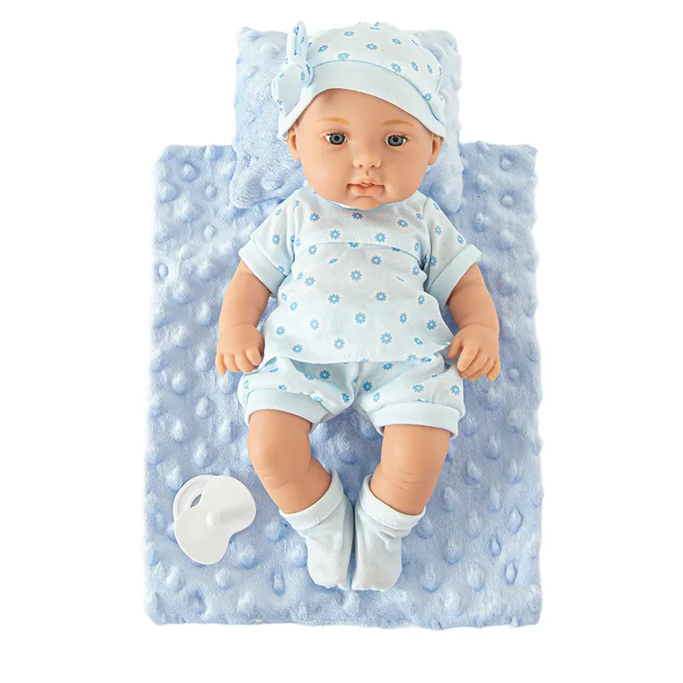 Lovely Baby, lalka bobas, niebieskie ubranko