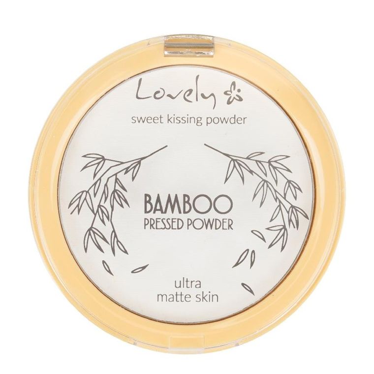 Lovely, Bamboo Pressed Powder, transparenty matujący puder prasowany do twarzy, 10g
