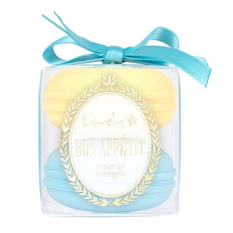 Lovely, Bon Appetit Make Up Sponges, gąbeczki do makijażu w kształcie makaroników, 2 szt.
