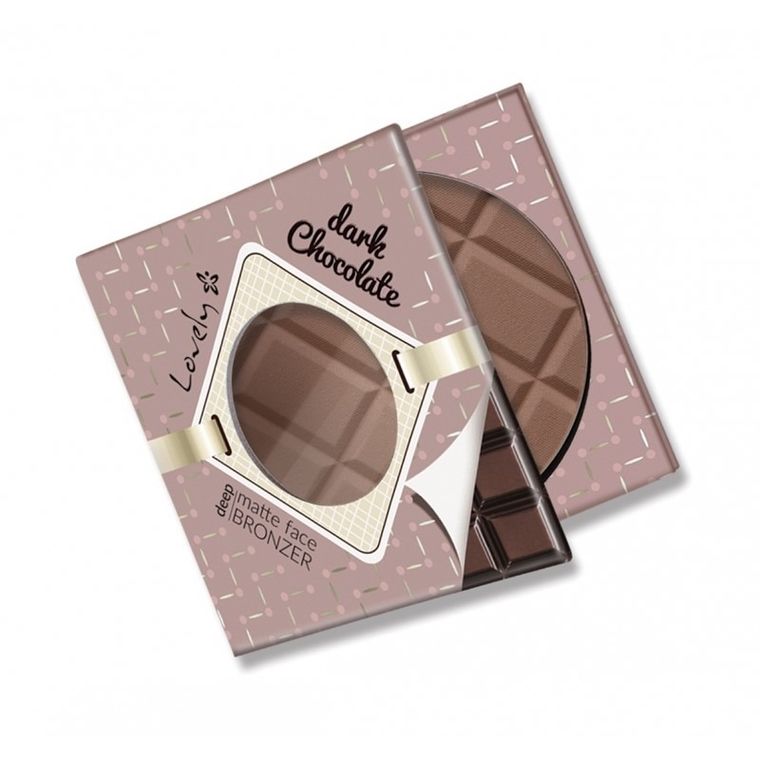 Lovely, Dark Chocolate Deep Matte Face Bronzer, czekoladowy matowy bronzer do twarzy i ciała, 9 g