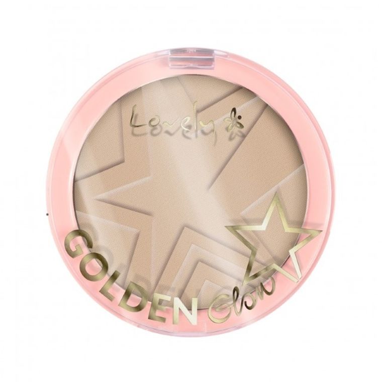 Lovely, Golden Glow Powder, puder do konturowania twarzy, nr 2 Light Beige, 10g