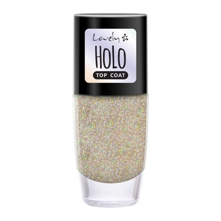 Lovely, Holo Top Coat, holograficzny top do paznokci, 8 ml