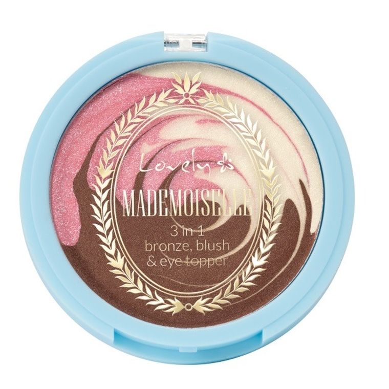 Lovely, Mademoiselle 3in1 Bronze Blush & Eye Topper, kremowy bronzer róż i topper do powiek, 6g