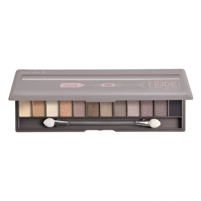 Lovely, Nude Make Up Kit Dark, paleta cieni do powiek, 13g