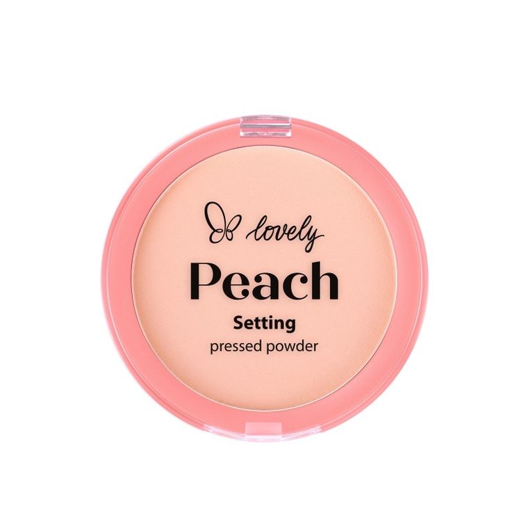 Lovely, Peach Setting Pressed Powder, półtransparentny prasowany puder, 7.5g