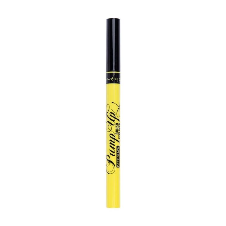Lovely, Pump Up Brush Eyeliner, ultra czarny eyeliner z precyzyjnym pędzelkiem, Deep black