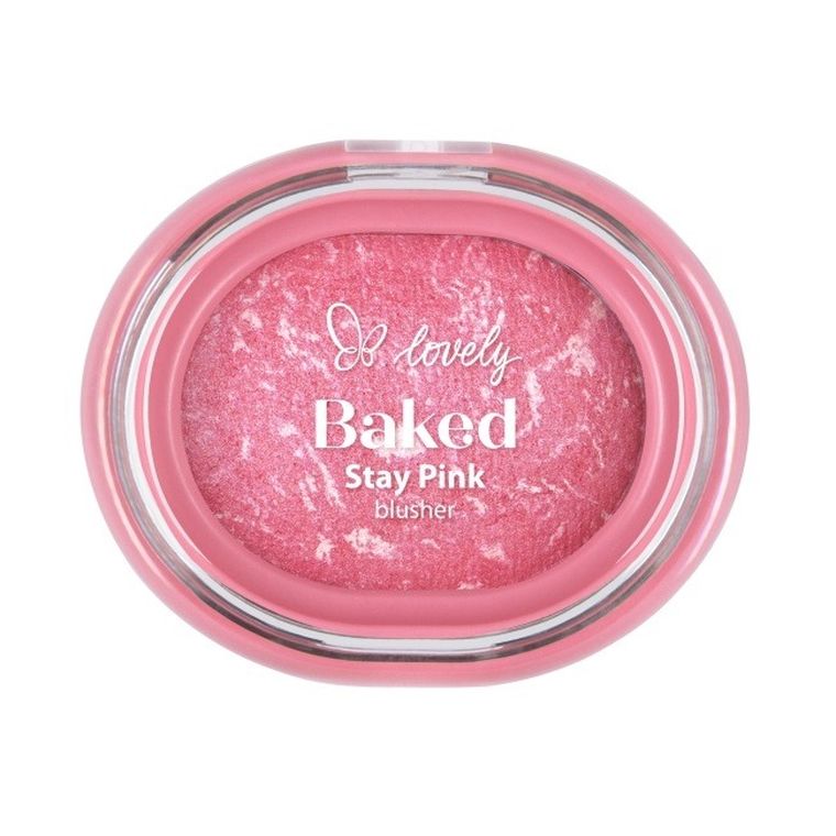 Lovely, Stay Pink Baked Blusher, wypiekany róż do policzków, nr 02, 3.5g