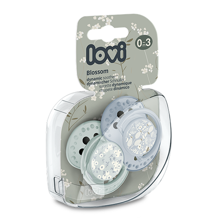 Lovi, Blossom Boy, smoczek silikonowy, dynamiczny, 0-3m, 2 szt.