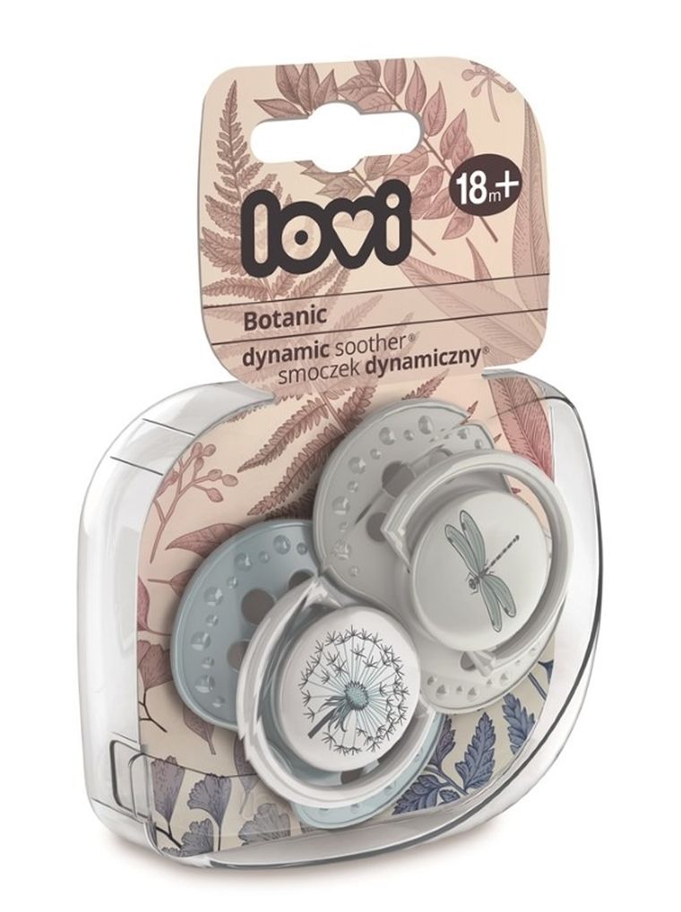 Lovi, Botanic Boy, smoczek dynamiczny, silikonowy, 18m+, 2 szt.