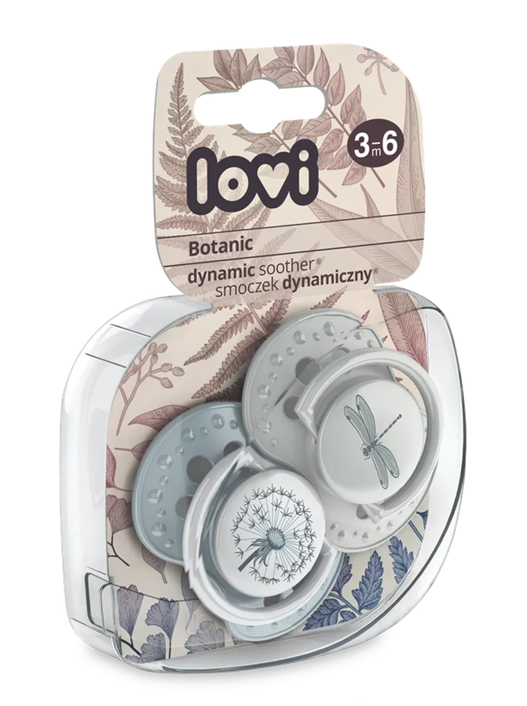 Lovi, Botanic Boy, smoczek silikonowy, dynamiczny, 3-6m, 2 szt.
