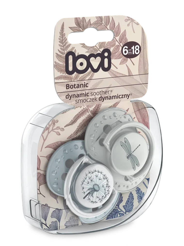 Lovi, Botanic Boy, smoczek silikonowy, dynamiczny, 6-18m, 2 szt.