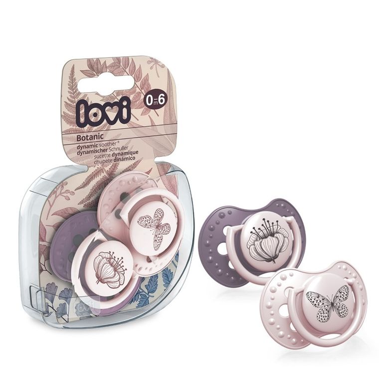 Lovi, Botanic, smoczek silikonowy, dynamiczny, 0-6 m, 2 szt.