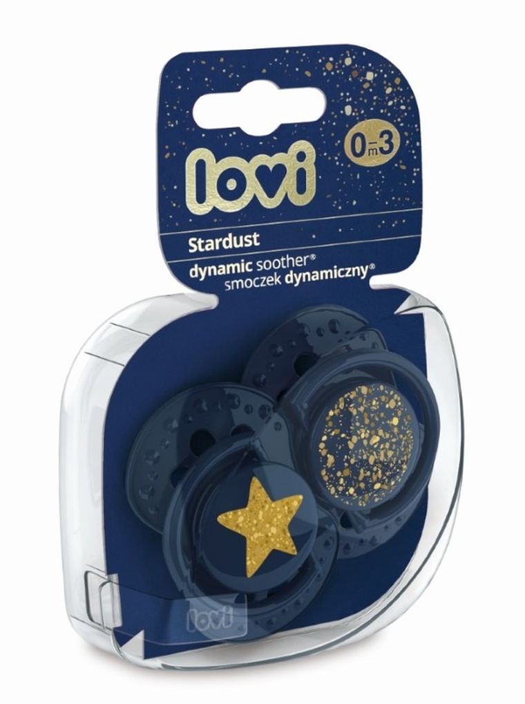 Lovi, Stardust Blue, silikonowy smoczek, dynamiczny, 0-3m, 2 szt