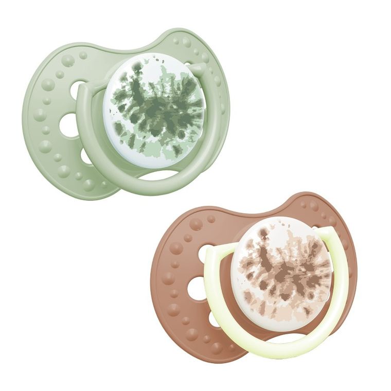 Lovi, Tie Dye, smoczek silikonowy, dynamiczny, Green, 18m+, 2 szt.