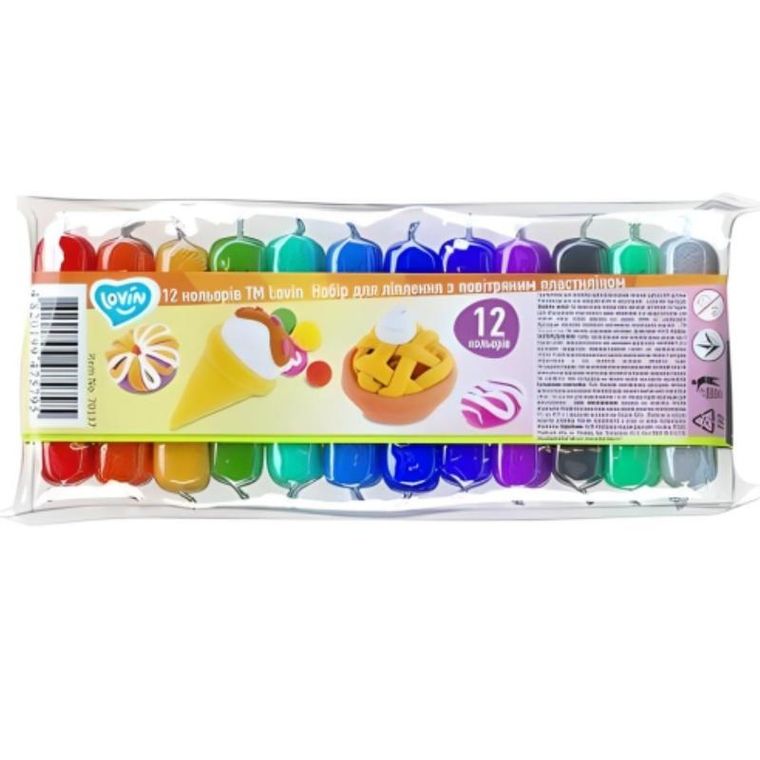 Lovin, zestaw lekkiej ciastoliny, 12 kolorów