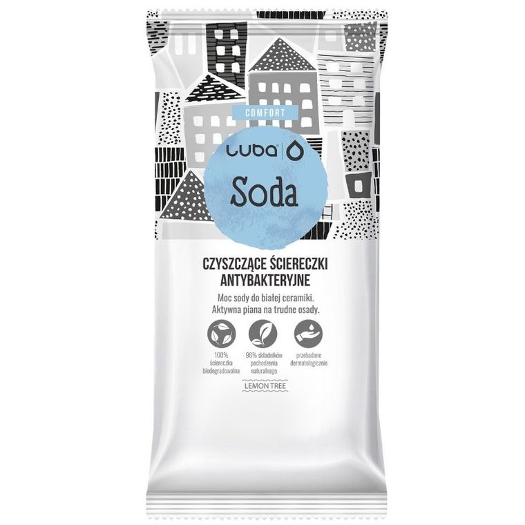 Luba, Comfort, czyszczące ściereczki antybakteryjne, Soda, 24 szt.