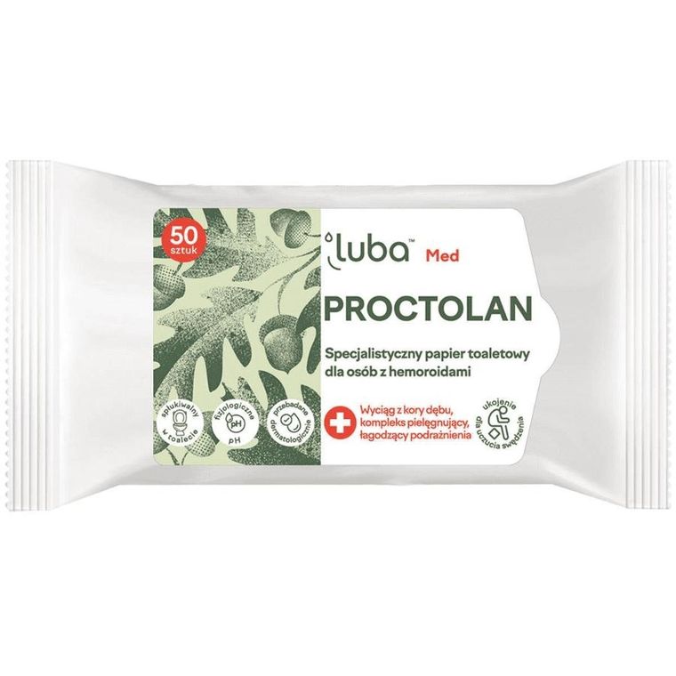 Luba, Med Proctolan, specjalistyczny papier toaletowy dla osób z hemoroidami, 50 szt.