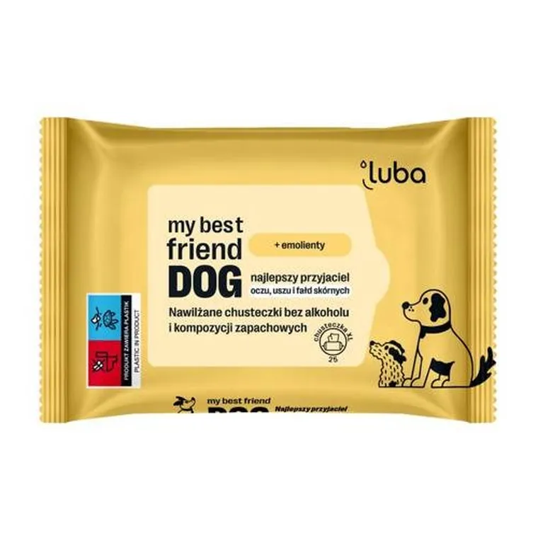 Luba, my best friend Dog, nawilżane chusteczki do pielęgnacji wrażliwych miejsc, 25 szt.