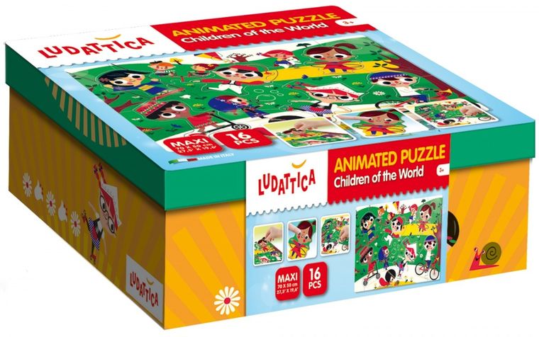 Ludattica, Animated Puzzle, Children Of The World, puzzle, 16 elementów