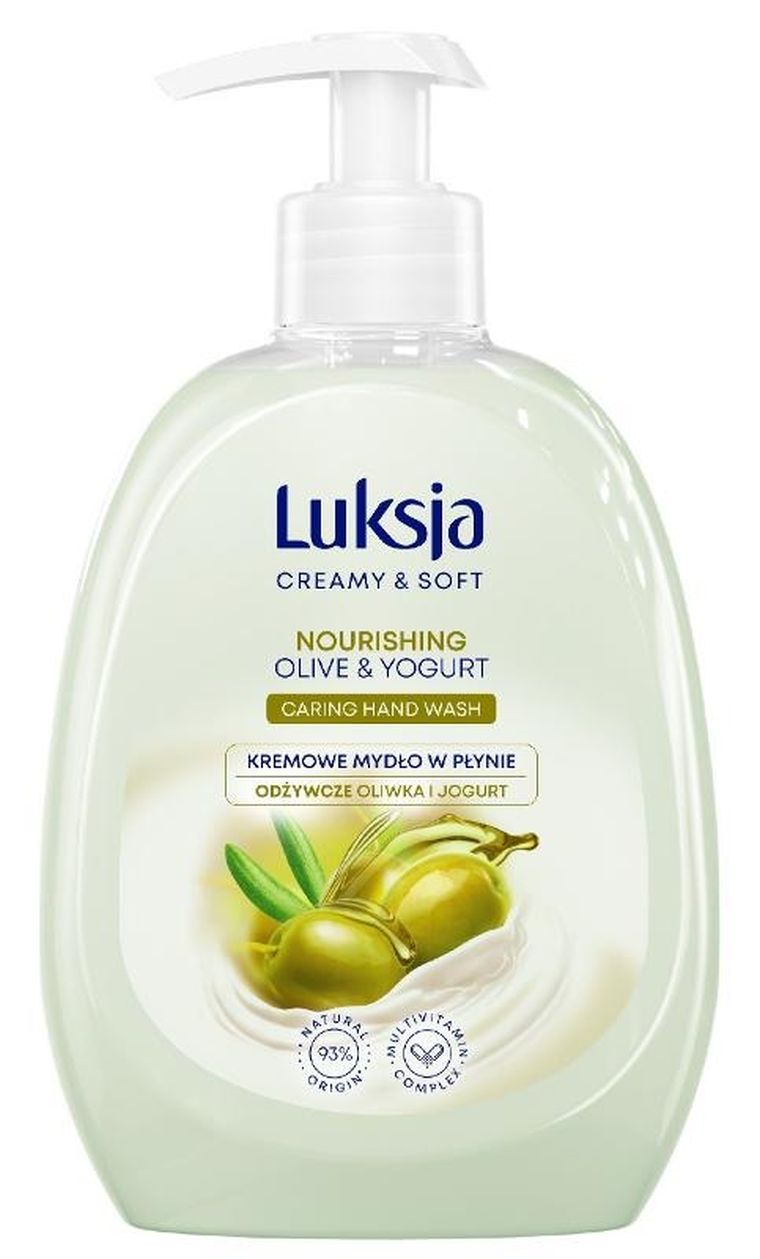 Luksja, Creamy & Soft, odżywcze kremowe mydło w płynie, oliwka i jogurt, 500 ml