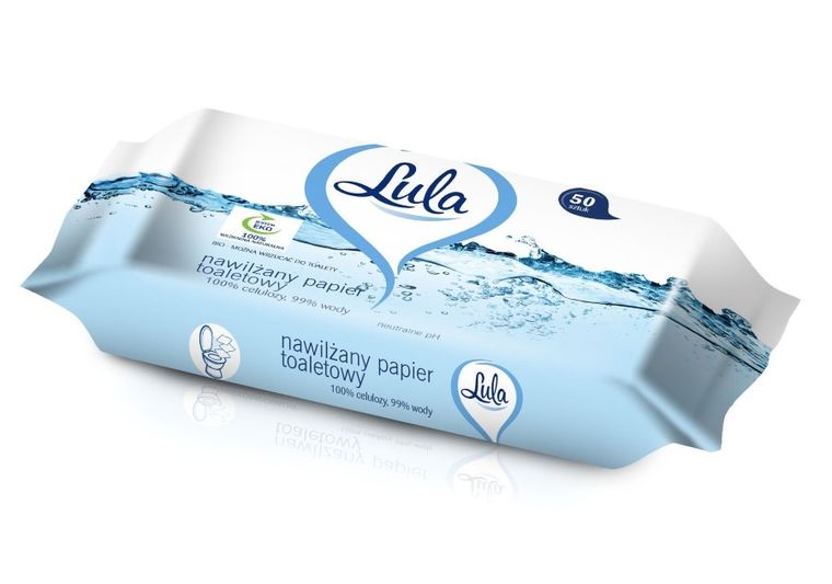 Lula, nawilżany papier toaletowy, 99% wody, 50 szt.