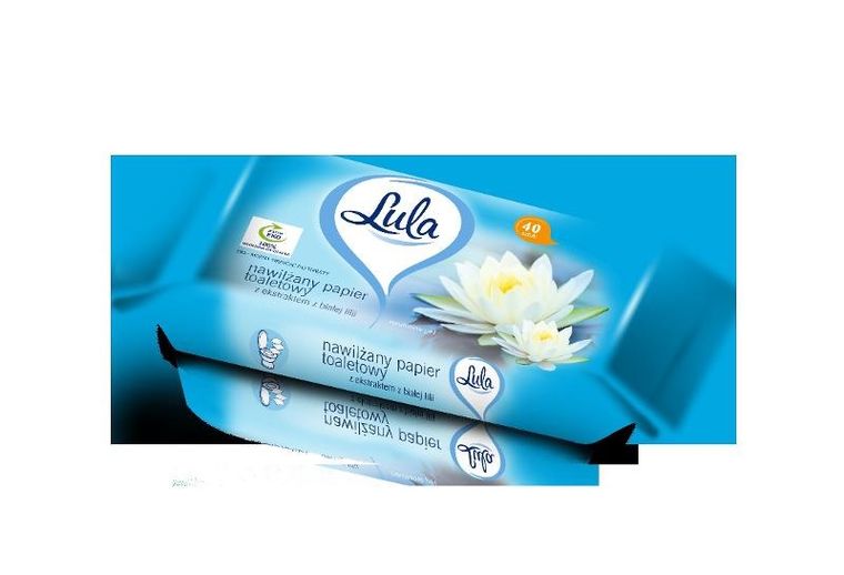 Lula, nawilżany papier toaletowy z ekstraktem z białej lilii, 40 szt.