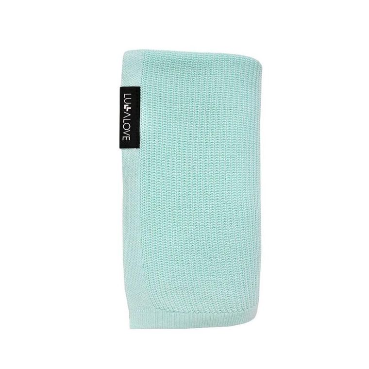 LullaLove, dziergany otulacz i kocyk bambusowy, elastyczna mgiełka, mięta, 90-90 cm
