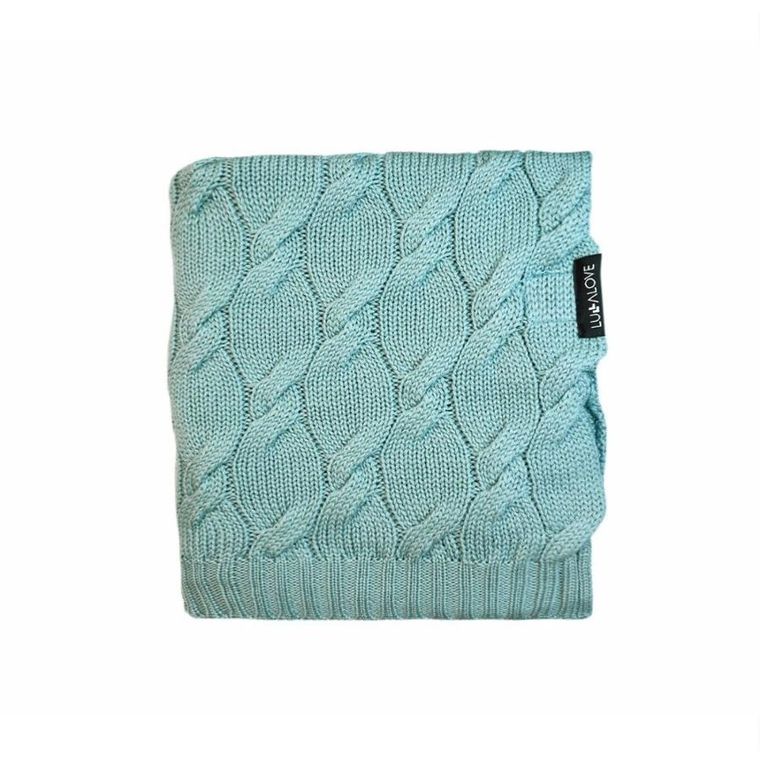 LullaLove, Premium, kocyk z wełny merino, szałwia, 80-100 cm