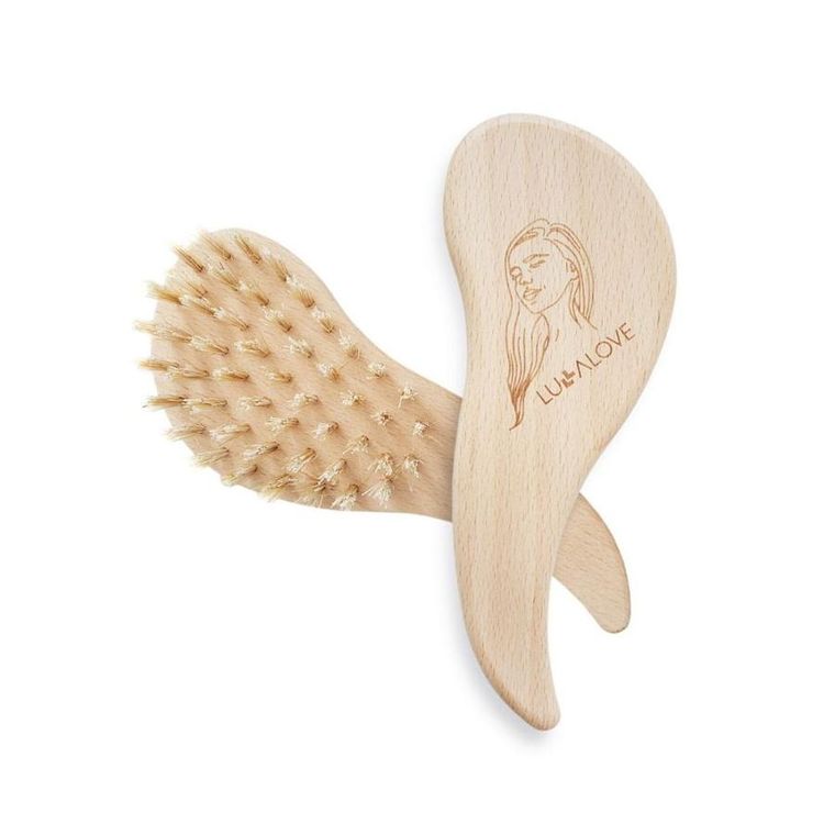 LullaLove, szczotka do włosów delikatnych i plączących się z naturalną szczeciną