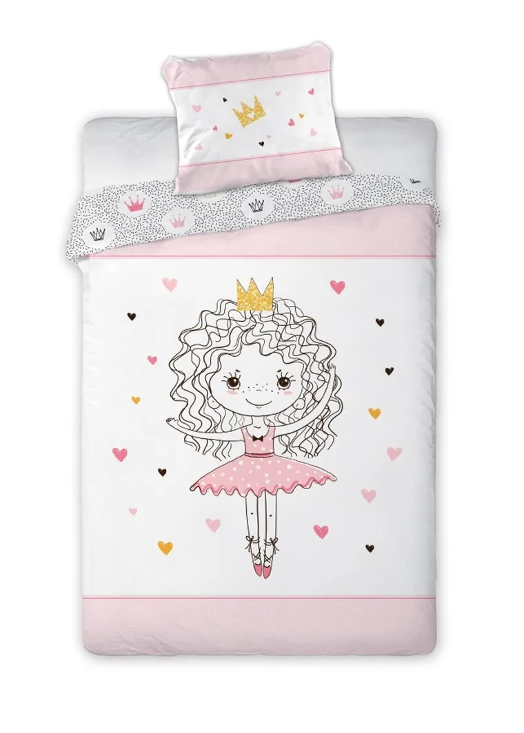 LuLuLand, Różowa Księżniczka, 2-częściowy komplet pościeli, 140-200 cm