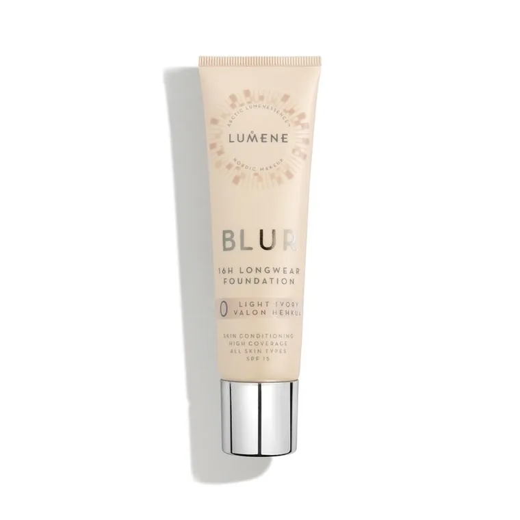 Lumene, Blur, 16h Longwear Foundation SPF15, wygładzający podkład do twarzy, 0 Light Ivory, 30 ml