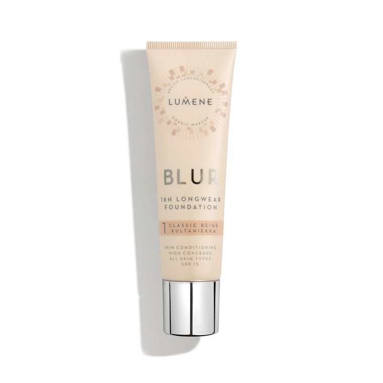 Lumene, Blur 16h Longwear Foundation SPF15, wygładzający podkład do twarzy, 1 Classic Beige, 30 ml