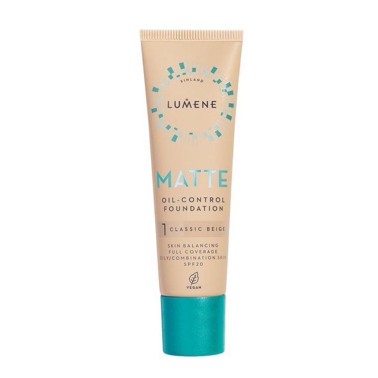 Lumene, Matte, Oil-Control Foundation, SPF 20, podkład matujący do twarzy, 1 Classic Beige, 30 ml