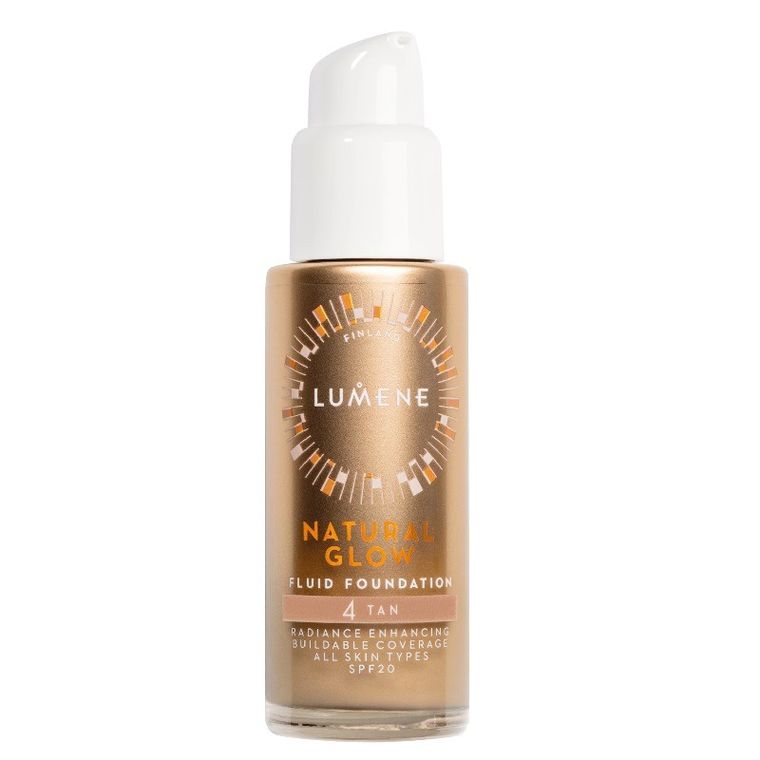 Lumene, Natural Glow Fluid Foundation SPF20, podkład rozświetlająco, wygładzający, nr 4, Tan, 30 ml