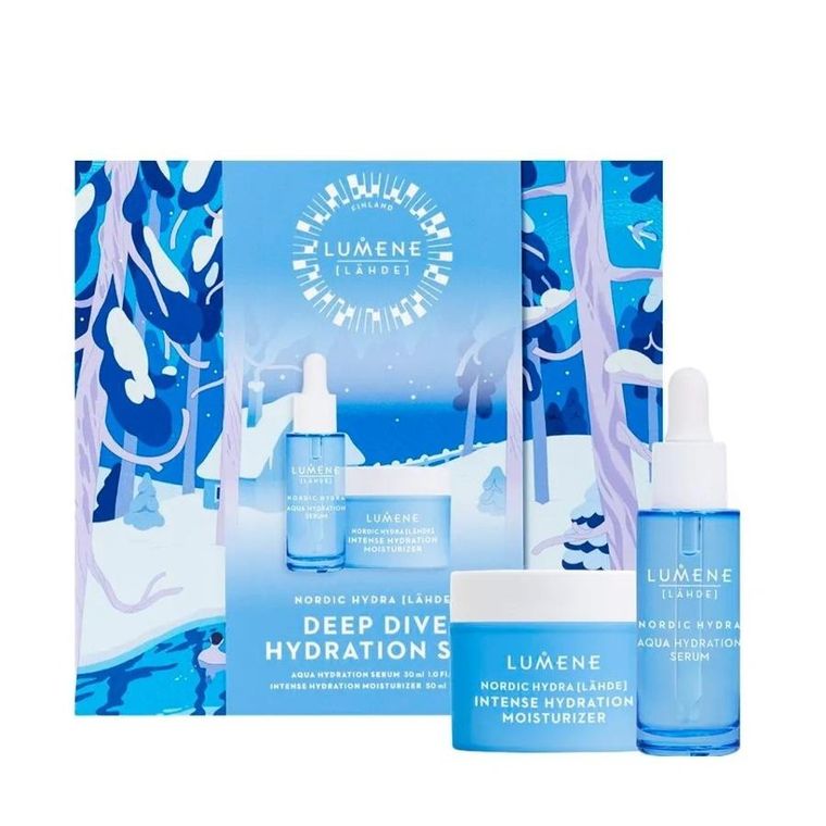 Lumene, Nordic Hydra Lähde Deep Dive Hydration Set, zestaw: serum do twarzy, 30 ml + krem do twarzy, 50 ml