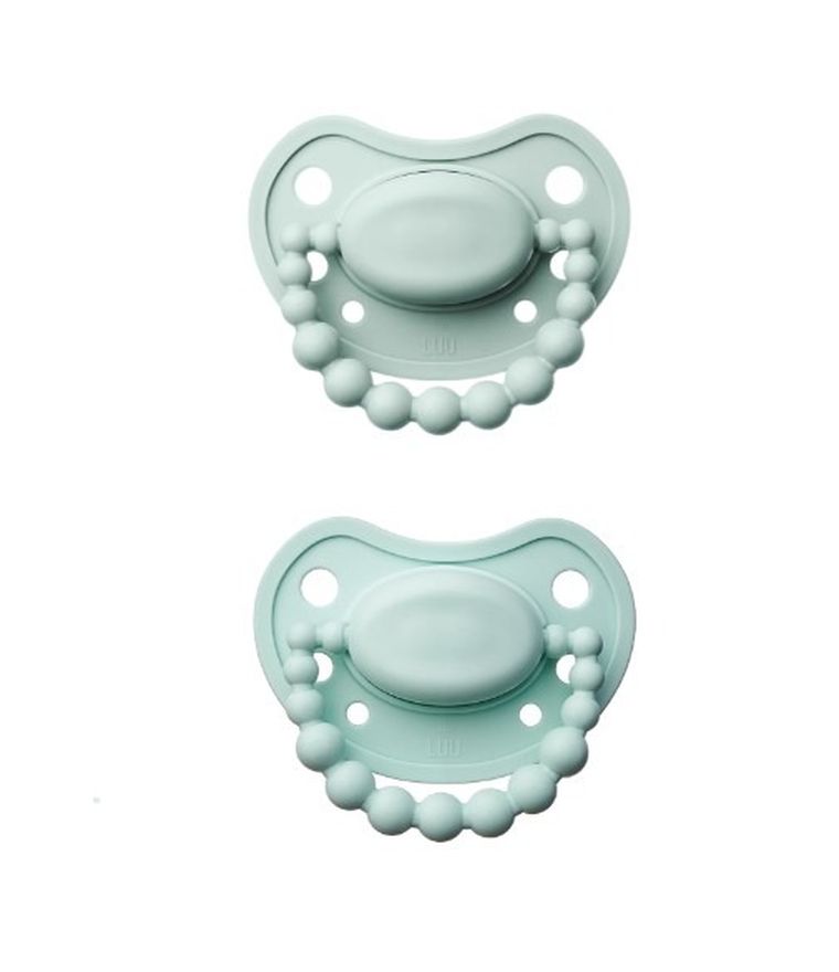 Luu Kids, zestaw: smoczek, Frozen Sage + smoczek, Vivid Mint, 0-3 m, 2 szt.