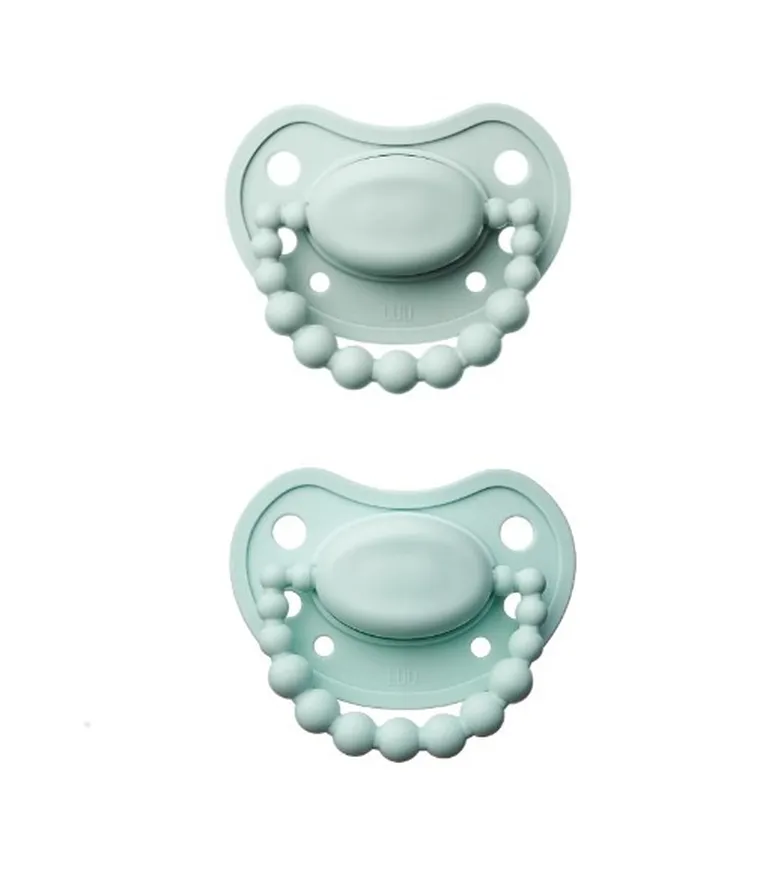 Luu Kids, zestaw: smoczek, Frozen Sage + smoczek, Vivid Mint, 3-6 m, 2 szt.