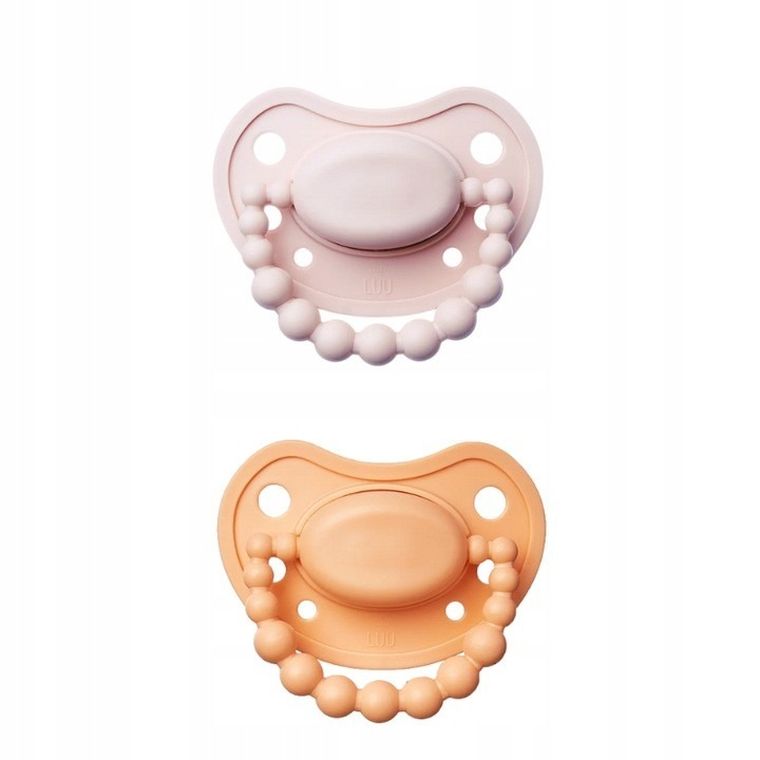 Luu Kids, zestaw: smoczek, Velvet Blush + Summer Apricot, 3-6 m, 2 szt.