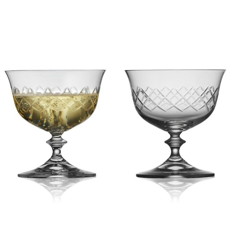 Lyngby Glas, kieliszki do szampana ze szkła kryształowego, Eaton, 280 ml, 2 szt.