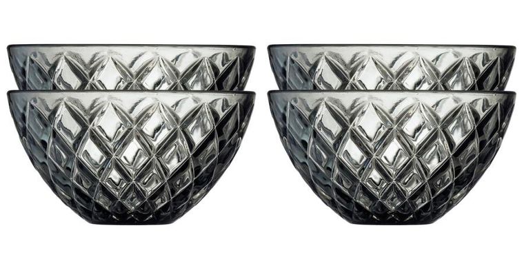 Lyngby Glas, miska Sorrento, 12 cm, 4 szt., szara