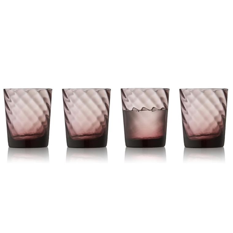 Lyngby Glas, szklanki do wody, Vienna, 4 szt., 300 ml, różowe