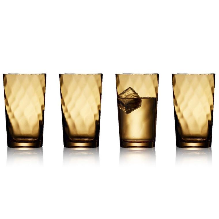 Lyngby Glas, Vienna, szklanki wysokie, bursztynowe, 400 ml, 4 szt.