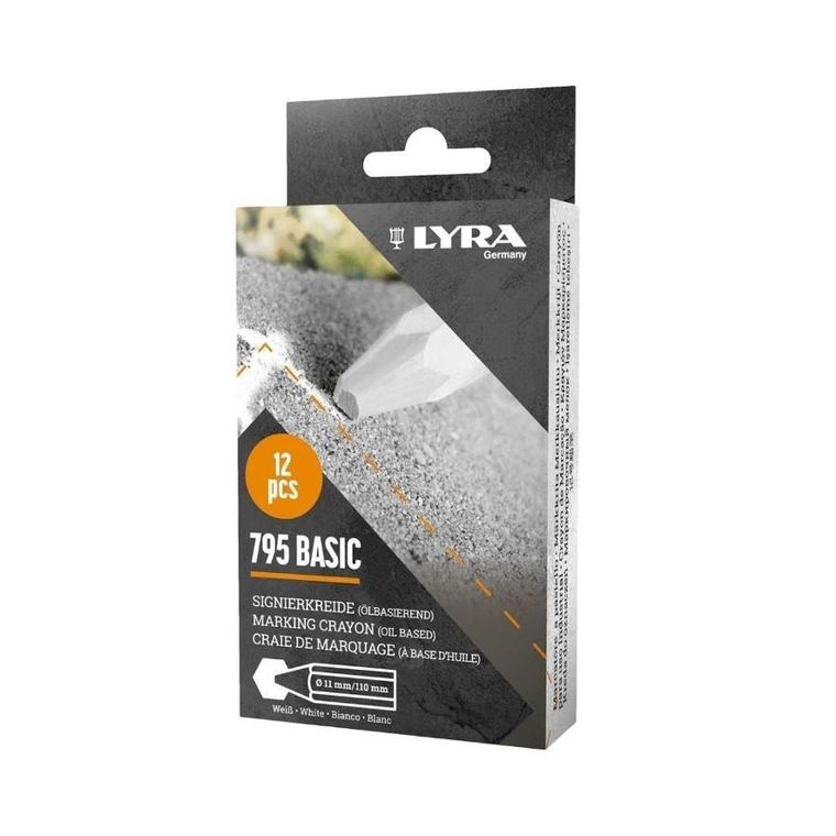 Lyra, 795 Basic, kredka lubryka woskowa, biała, 12 szt.