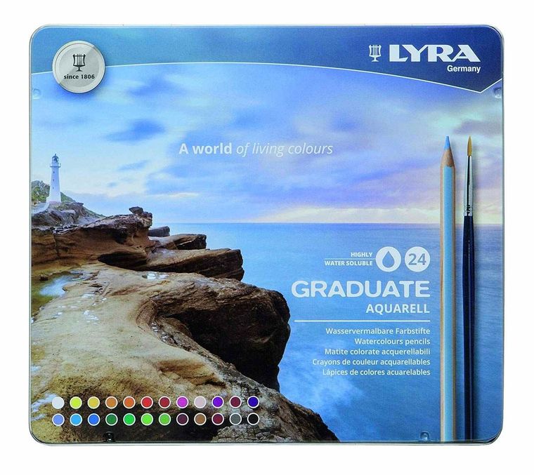 Lyra Graduate Aquarell, kredki, metal box, 24 kolory