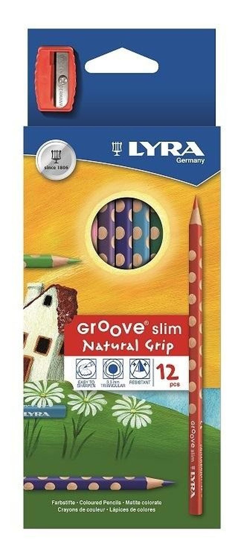 Lyra, kredki Groove, 12 kolorów + temperówka