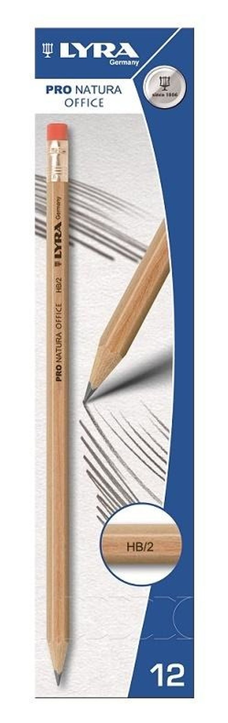 Lyra, ołówek HB z gumką, 12 szt.