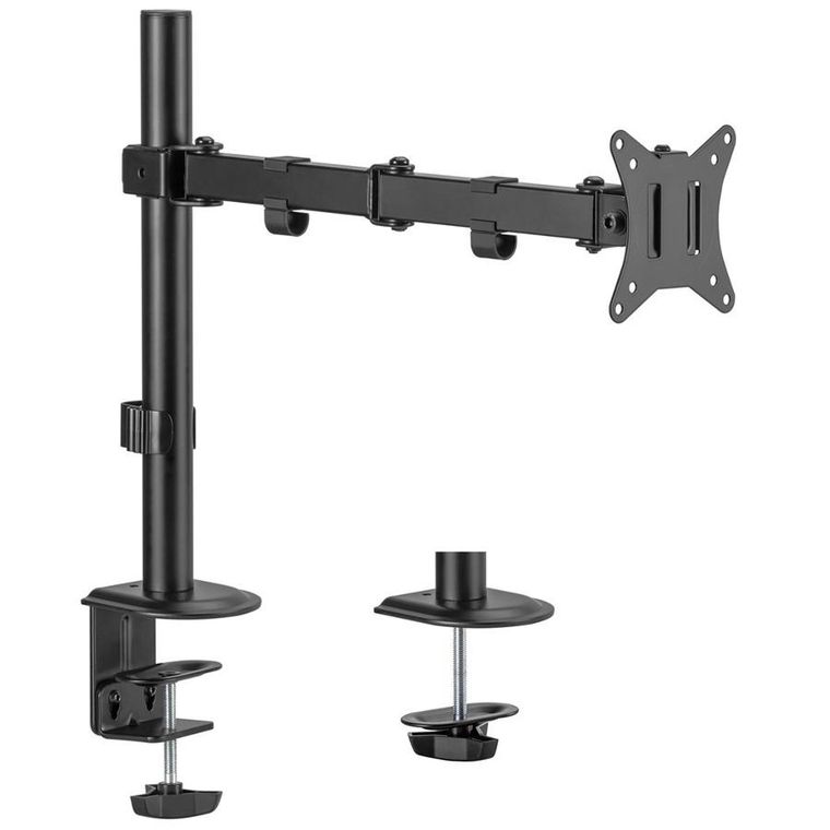 Maclean, uchwyt biurkowy do monitora, LCD 17-32", 9KG, VESA 75X75 ORAZ 100X100 PODWÓJNE RAMIĘ, MC-753N